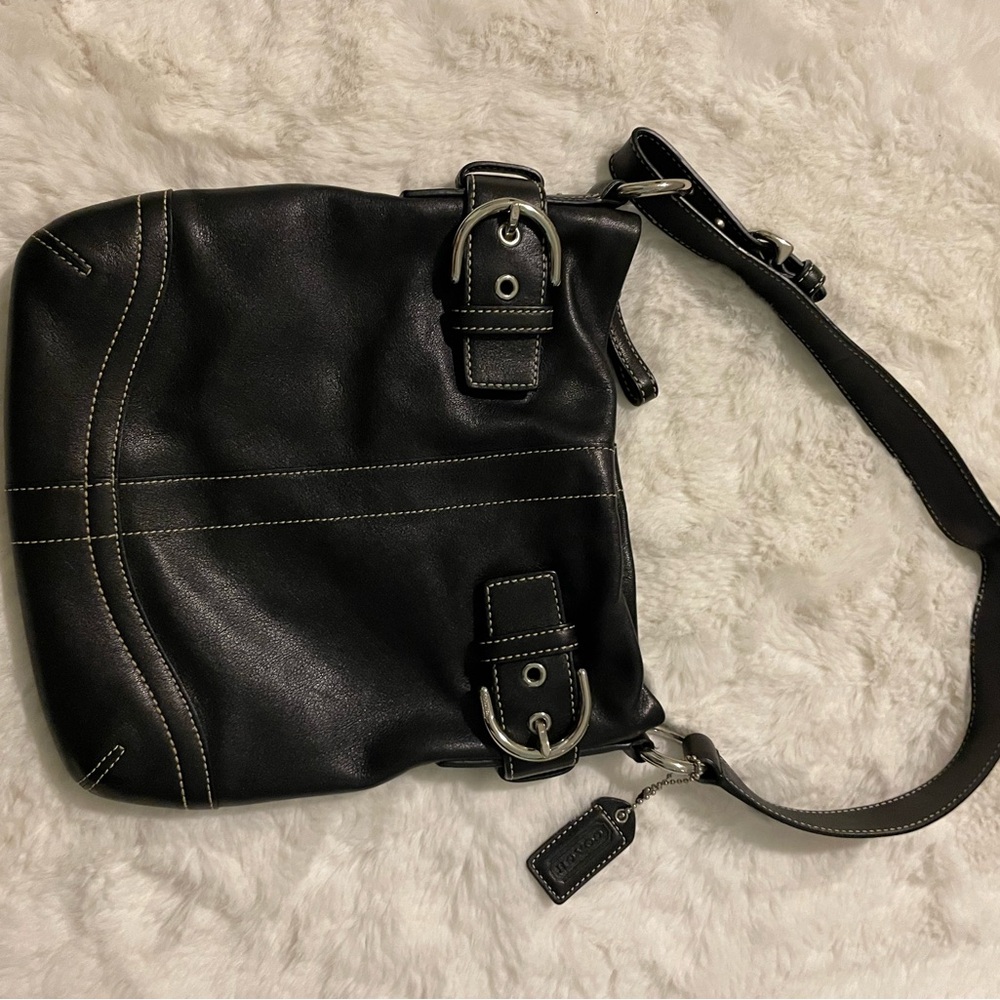 Coach Black Leather Shoulder Bag